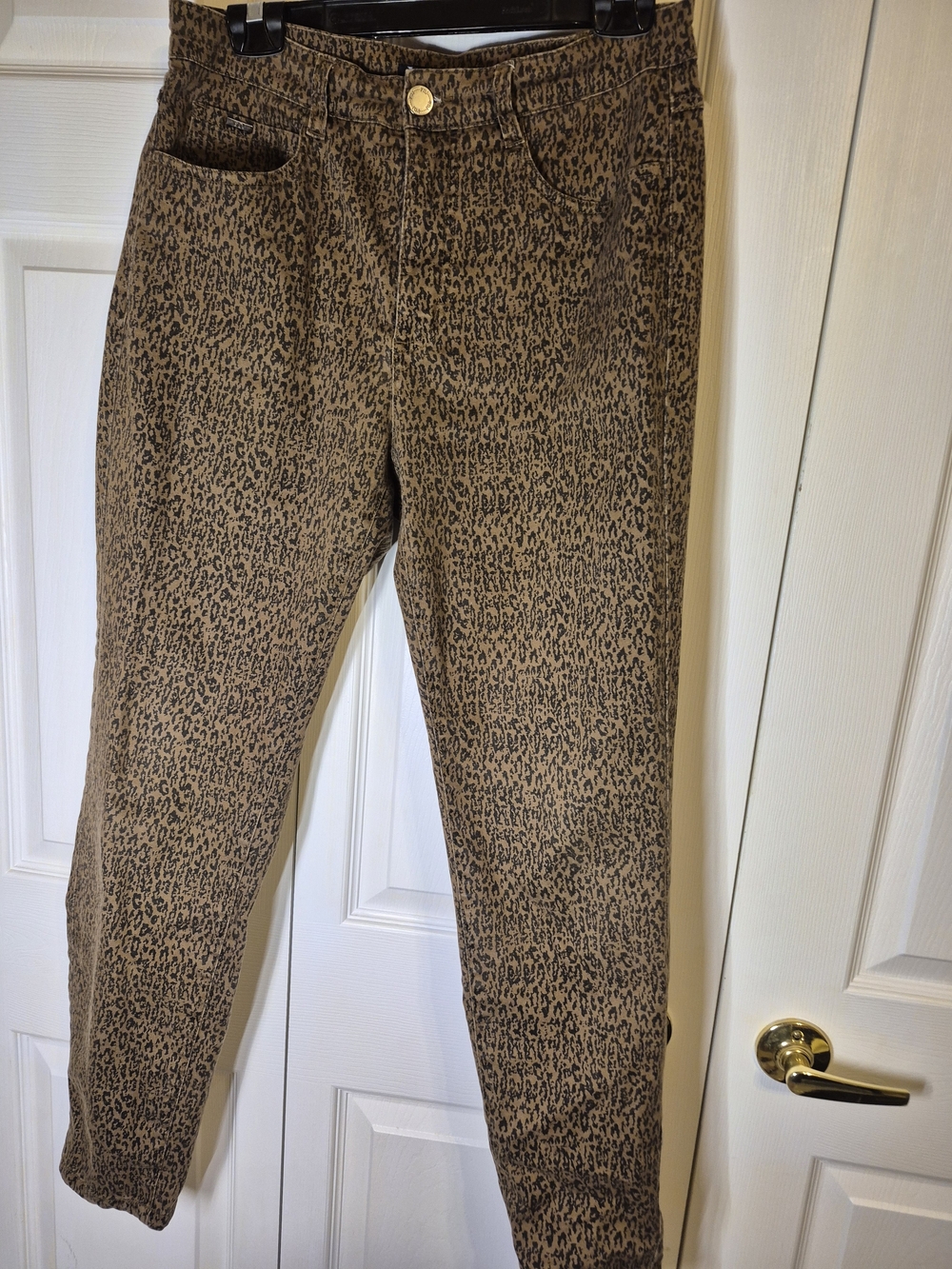FDJ Leopard Print Straight-Leg Pants - Brown